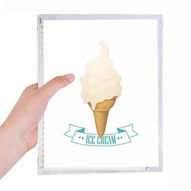 Imagem de Caderno de casquinhas de sorvete branco com picolés e folhas soltas para diário recarregável