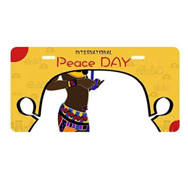 Imagem de DIYthinker Vestidos femininos negros aborígenes africanos placa etiqueta decoração de carro dia da paz