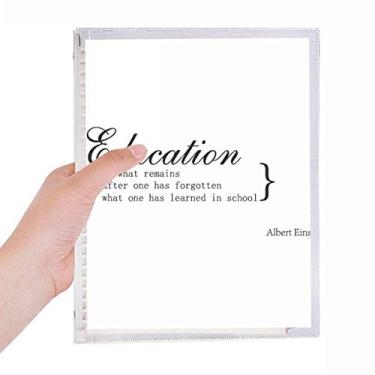 Imagem de Caderno com citação inspiradora sobre educação com folhas soltas diário recarregável artigos de papelaria