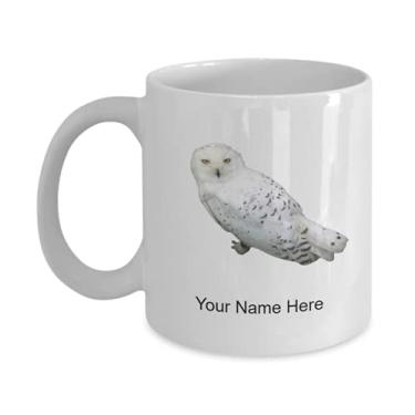 Imagem de Caneca personalizada de coruja de neve – Caneca de café para amantes de coruja de neve – Caneca de café de 325 ml