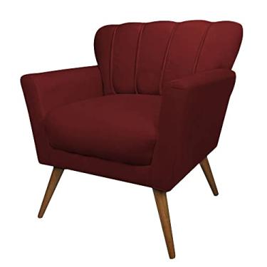 Imagem de Poltrona Decorativa Estofada Sala de Estar Escritório Quarto Leitura Paris (Suede Marsala)