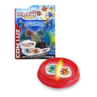 Imagem de Pião E Arena Zip Zap Batalha Com Luz - DM Toys (Vermelho)