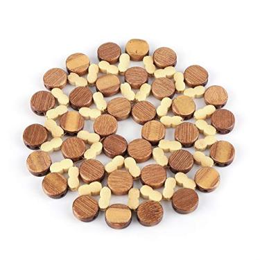 Imagem de Suporte de Bambu Amigável da Almofada do Prato do Potenciômetro do Copo de Eco, Placemat Resistente Ao Calor da Esteira de Mesa (S 1L)