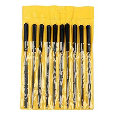 Imagem de SIMBAE Conjunto de limas de porcas de traste de guitarra, 10 peças, conjunto de arquivos de porcas, lima polida, ferramentas de guitarra profissional para instrumentos musicais de cordas