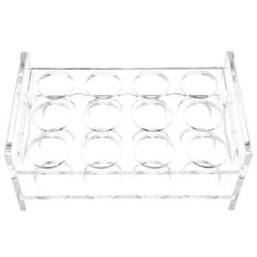 Imagem de Uonlytech Prateleira organizadora de vidro de shot transparente para festas