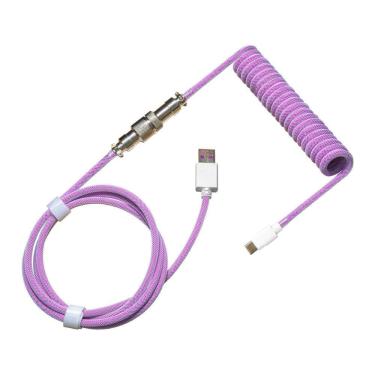 Imagem de Cabo para teclado coiled Cooler Master - Até 1.5m - Conector Aviator - Roxo - KB-CPZ1