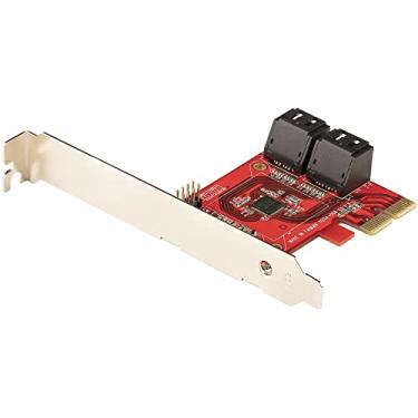 Imagem de StarTech.com Placa SATA PCIe – Placa de expansão PCIe SATA de 4 portas – 6 Gbps – Perfil baixo/completo – Conectores SATA empilhados – ASM1164 Non-Raid – Conversor PCI Express para SATA (4P6G-PCIE-SATA-CARD)