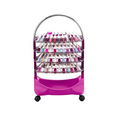 Imagem de Carrinho Esmalte Manicure Classic 4 Bandejas Smaltbell Cromado Dompel-rosa