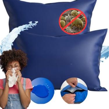 Imagem de Kit 2 Capas Protetor Travesseiro Premium Impermeável Anti ácaro Anti Fungos 70x50cm