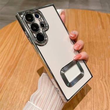 Imagem de Para samsung galaxy s24 ultra s22 plus s23 fe a54 a34 a24 a53 a33 galvanizado lente transparente filme capa de proteção, prata, para a15