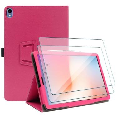 Imagem de Capa para tablet Walmart Onn 7 Gen 4 com 2 peças protetoras de tela PU capa de couro PU hibernar/despertar automático com alça de mão fecho magnético capa fólio para Onn 7 7 polegadas 2024 Modelo: