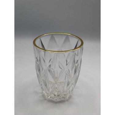 Imagem de Copo De Vidro Com Fio De Ouro Diamond 270Ml