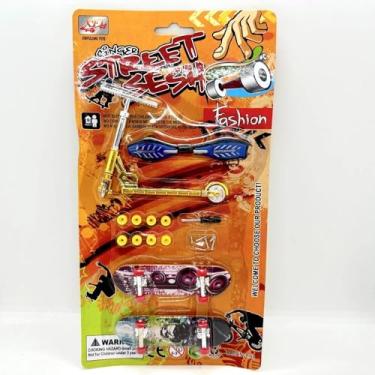 Imagem de Kit skate patinete de dedo finger skateboard waveboard profissional cores variadas brinquedo