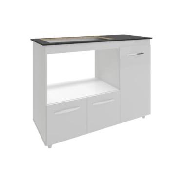 Imagem de Mobília Decor, Balcão Armário Gabinete de Cozinha Para Fogão Cooktop 5 Bocas e Forno 3 Portas Alana Mobília Decor Branco