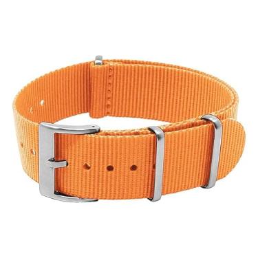 Imagem de StrapsCo Classic One-Piece Nylon Watch Band Strap - Orange - 24mm