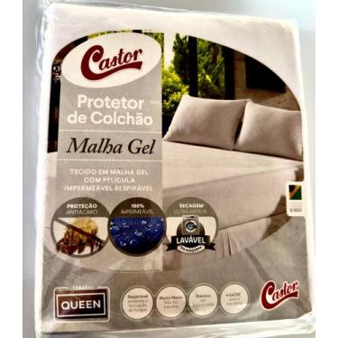 Imagem de Protetor de Colchão Queen Impermeável Malha Gel - Branco - 160x200x50c