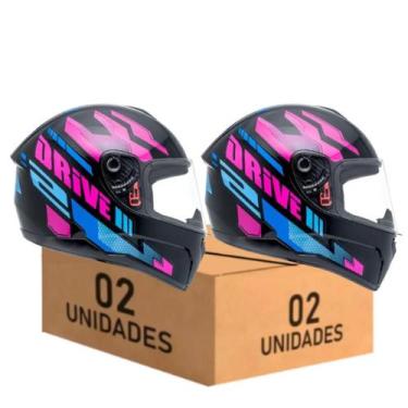 Imagem de Kit 2 Capacete Feminino Fly Drive 2 Atitude Rosa, Rosa, 56/60