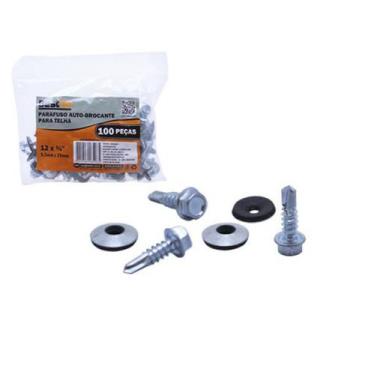 Imagem de Parafuso Auto-Brocante para Telhas 12 mm. - 5.5 mm. Pct 100 pçs - Best