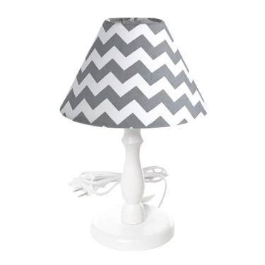 Imagem de Abajur Torneado Chevron Cinza Quarto Bebê Infantil - Potinho de mel, C