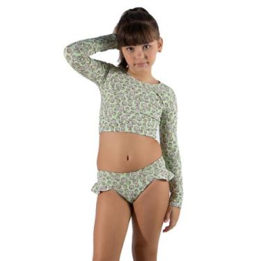 Imagem de Biquíni Cropped WLS Modas Manga Longa Infantil Ana - Vekyo, Verde, M