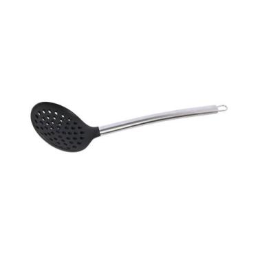 Imagem de Jogo 2 Escumadeiras Silicone Cabo Inox Preto 35,5cm Mimo Style