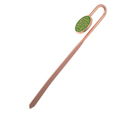 Imagem de AzanClk Marcador de livro de metal islâmico com caligrafia árabe "Rabino Zidni Ilma" | Marcador de livro do Alcorão Sagrado | Presentes de Ramadã/Eid/Nikkah (verde)