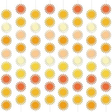 Imagem de 12 peças de faixas de sol Boho Primeira Viagem ao redor do Sol Decorações de Festa Mudo Kit de Guirlanda de Sol Hippie Redemoinho Pendurado para Estética Interna e Externa Primeira Viagem Aniversário Chá de Bebê Decoração de Presentes de Casamento