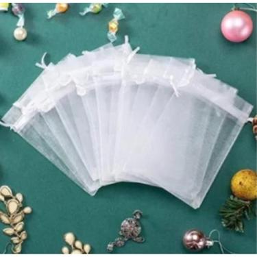 Imagem de 10 Saquinho organza saida maternidade 30x40 branco - OKABOX
