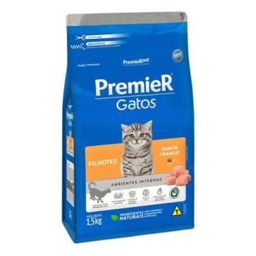 Imagem de Premierpet Ambientes Internos Gatos Filhotes Sabor Frango 1.5kg