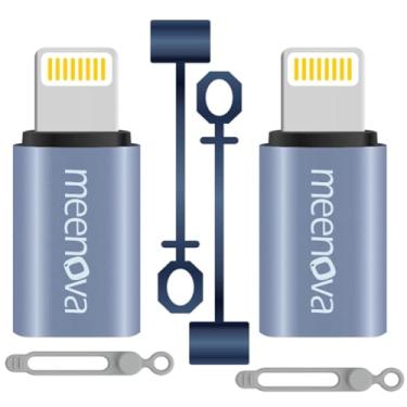 Imagem de Meenova Pacotes de 30 W Usb C para Adaptador Lightning Tipo C para Conversor de 8 Pinos, Adaptador Android para Iphone - Compatível com Lightn-Ing para Iphone 14 13 12 Pro Max, com Mangas de Silicone,