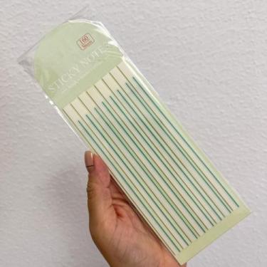 Imagem de Notas Adesivas Fininhas Marca Texto Sublinhado Transparente - Papel Au