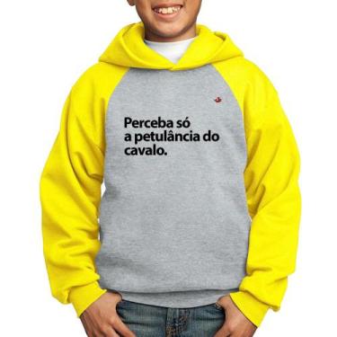 Imagem de Moletom Infantil Perceba só a petulância do cavalo - Foca na Moda, Cin