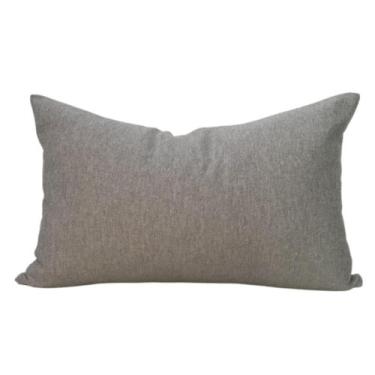 Imagem de Almofada em Linho Tramado Cinza & Offwhite Retangular - Cazachic