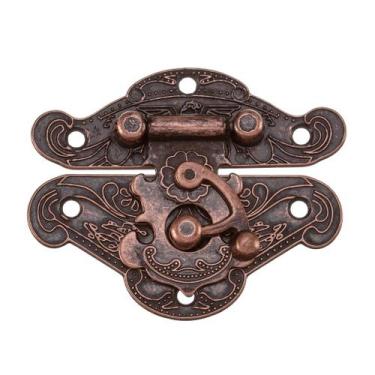 Imagem de Fecho Oriental Grande Trabalhado 2 Peças Metal Decoração Caixas Artesa