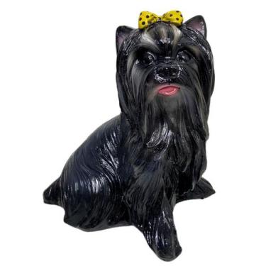 Imagem de Escultura em Resina Cachorro Yorkshire 1 Unidade Resistente Pintado à 
