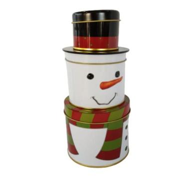 Imagem de Kit 3 latas boneco de neve - Carmella Presentes