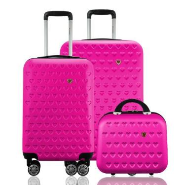 Imagem de Kit Conjunto 2 Malas Rígidas Bordo 10kg Média 23kg Expansiva TSA 360 c