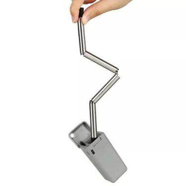 Imagem de Canudo Reutilizável Chaveiro Rosa Ecológico Desconto - Mr Vendas, Cinz