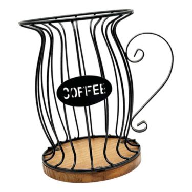 Imagem de Cesta Porta-filtro De Café, Organizador De Rack De Preto Suporte para café