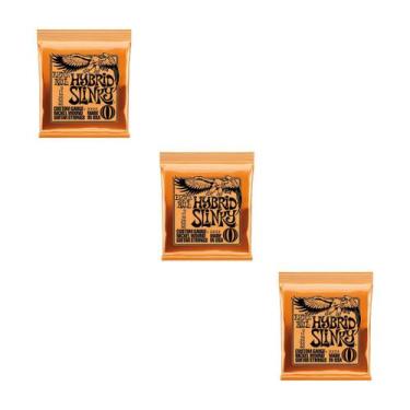 Imagem de Kit 3 Encordoamentos Para Guitarra 009 Hybrid Slinky Níquel Ernie Ball