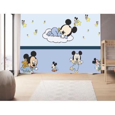 Imagem de Papel de Parede Infantil Baby Mickey (folha med. 90x300 cm) - Decor At