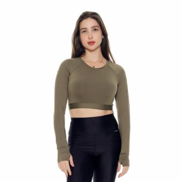 Imagem de Cropped manga longa United térmica de compressão - CROPPEDML-amarelo-m-Feminino