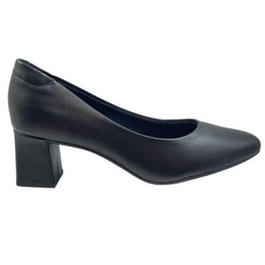 Imagem de Sapato Scarpin Salto Quadrado Conforto Beira Rio  4314.100, Preto, 36