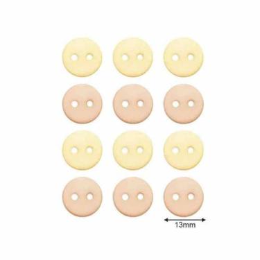 Imagem de Kit Botões Rendondos Candy Collor 13mm - We  Care About, Amarelo/Nude