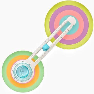 Imagem de Magnoloran Cortador de círculo, cortador circular para artesanato, cortador de círculo de papel, calibre ajustável, cortador de papel circular de 8 a 32 cm, perfeito para artesanato, corte circular de