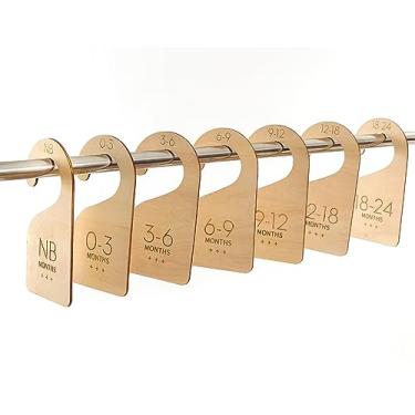 Imagem de Divisórias modernas de armário de bebê - Divisórias de armário de madeira para bebê, divisórias de roupas para armário de berçário, recém-nascido a 24 meses para roupas de berçário doméstico