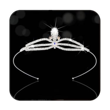 Imagem de Kilshye Tiara de princesa com strass, tiaras e coroas prateadas, acessórios de cabelo para meninas