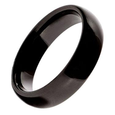 Imagem de Bela aliança de casamento de cerâmica preta de 10 mm da MJ Metals Jewelry