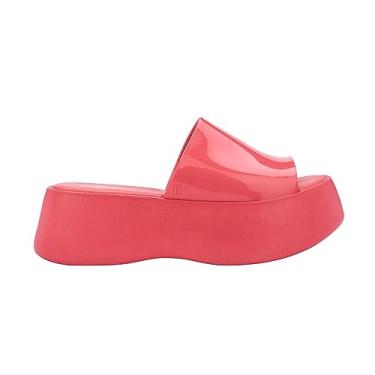 Imagem de Melissa Sand lia feminina Becky plataforma Sand lia plataforma grossa acolchoada e confort vel com parte superior de geleia e design de bico aberto, vegano, Rosa claro, 9