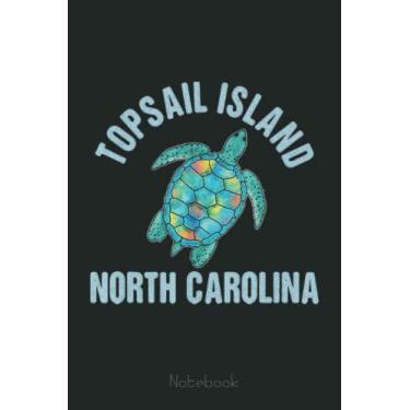 Imagem de Topsail Island Beach Design Sea Turtle Illustration Gift Notebook: Drawing Journal and Summer Notebook for Children Summer Journal For Kids With Writing Prompts, Interactive Diary Scrapbook